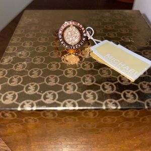 Michael Kors Precious Metal Plated Ring with Rhinestone Detail